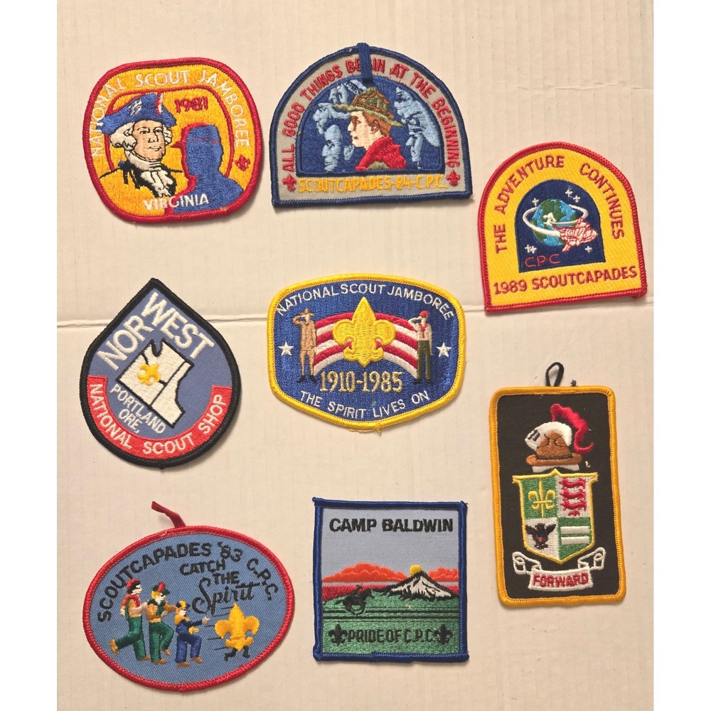 Boy Scouts of America Vintage‎ Patches: Lot of 8B Different Shapes